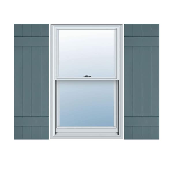 Ekena Millwork Lifetime Vinyl, TailorMade 4 Board Joined (2 Batten), Board-n-Batten, Shutter Loks, LJ4C14X03400WB, PR LJ4C14X03400WB - main